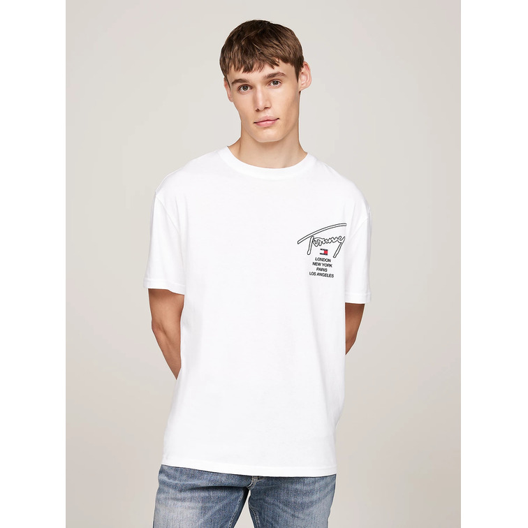 t-shirt homme  th tjm reg sig  city twist tee ex