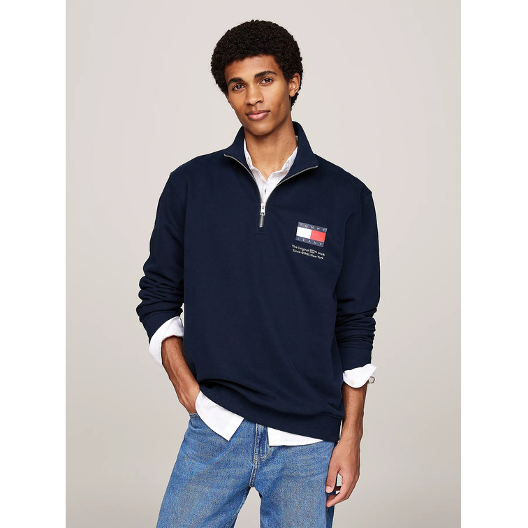 sweat-shirt homme  th tjm reg entry half zip