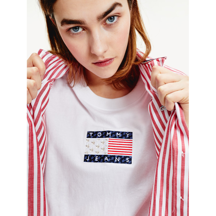 t-shirt femme  th tjw star americana flag tee