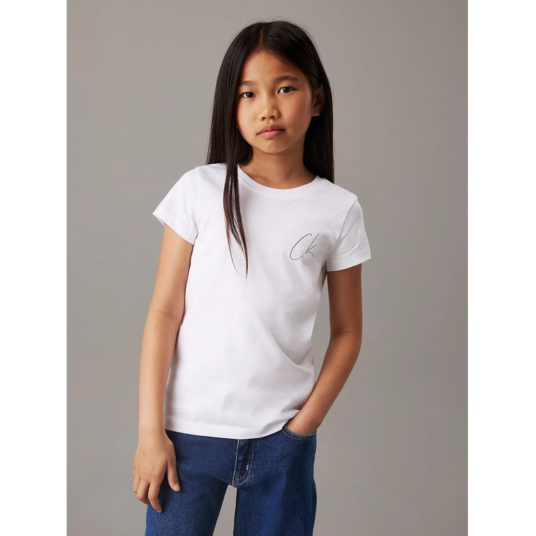 t-shirt fille  ck ck signage slim ss t-shirt