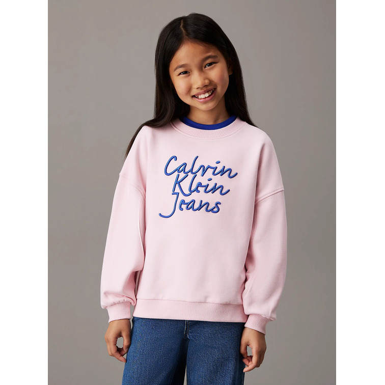 sweat-shirt fille  calvin klein handw logo embr cn sweatshirt