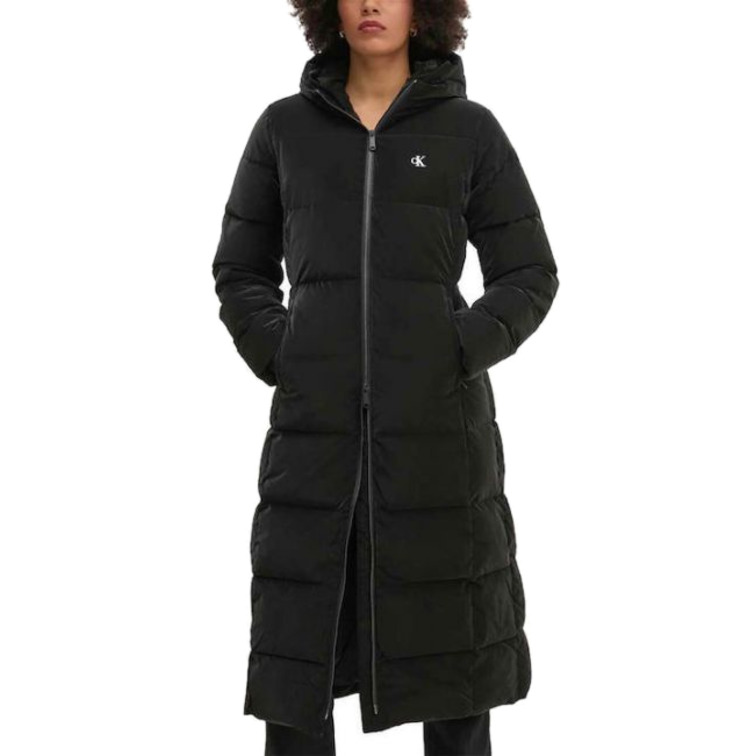 manteau femme  ck soft touch long fitted puffer