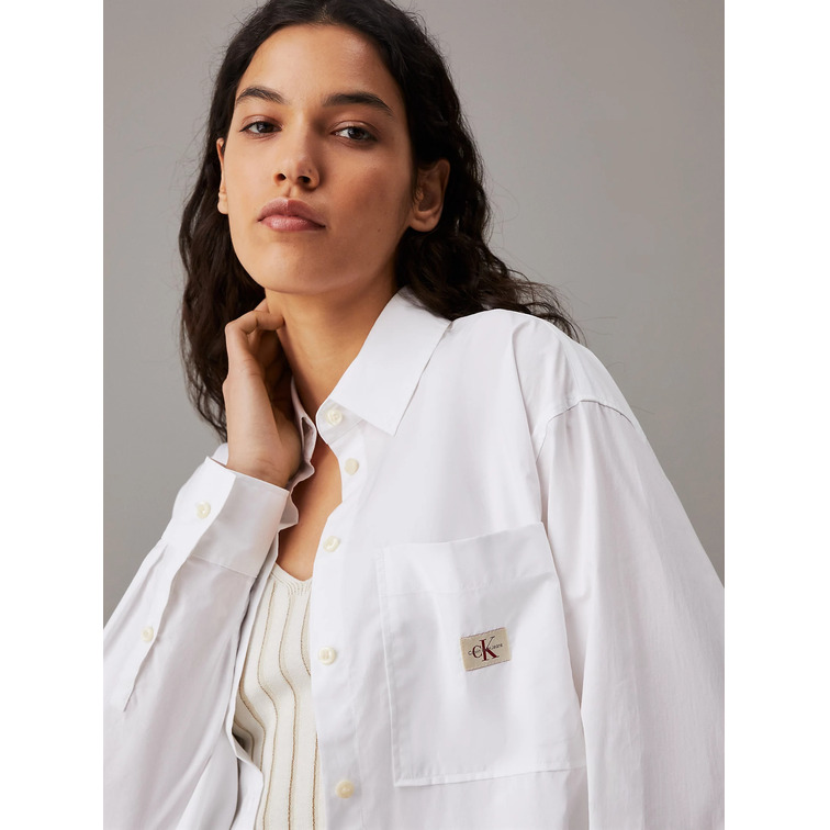 chemise femme  calvin klein woven label relaxed shirt