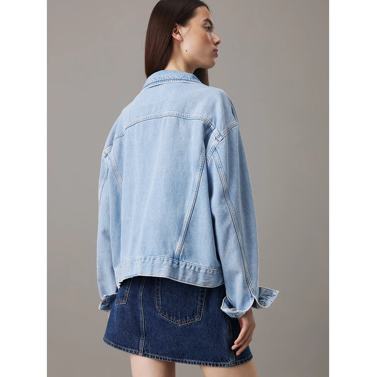 manteau femme  calvin klein boxy denim jacket