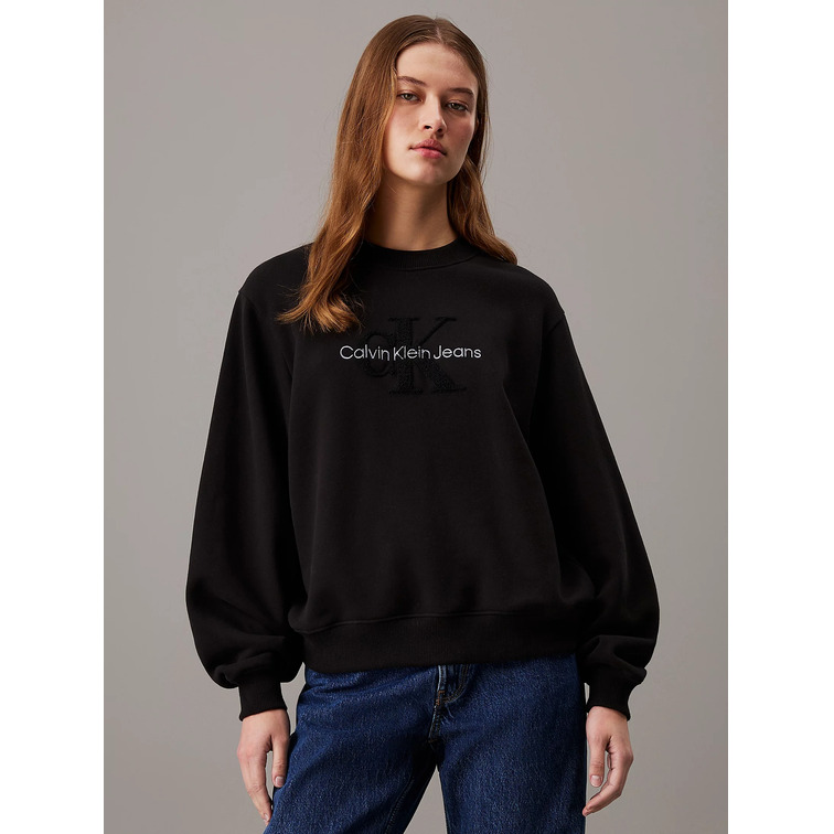 femme chenille singelogo crewneck beh