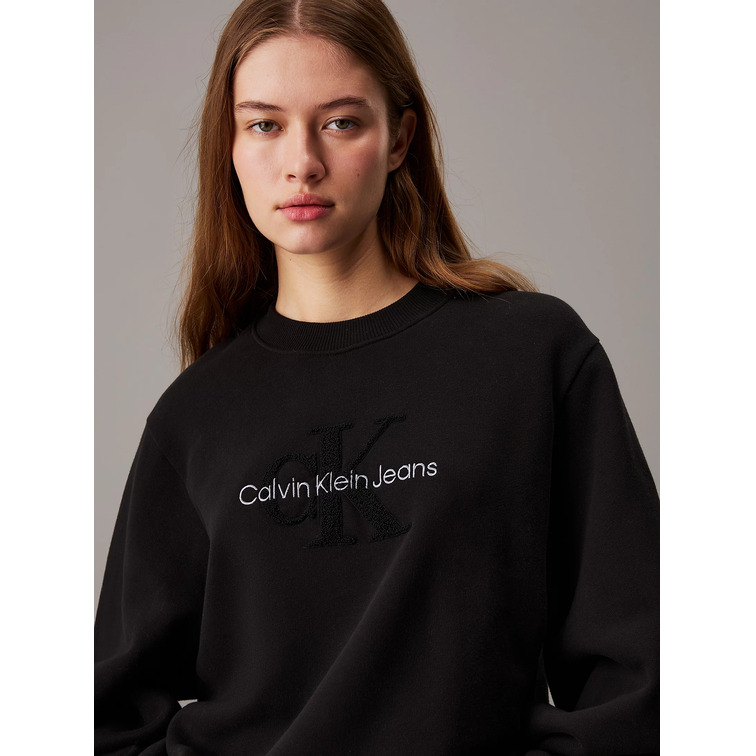 femme chenille singelogo crewneck beh