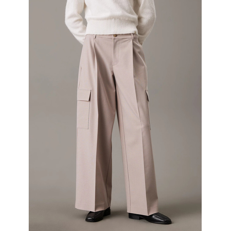 pantalon femme  calvin klein relaxed leg tailored pant