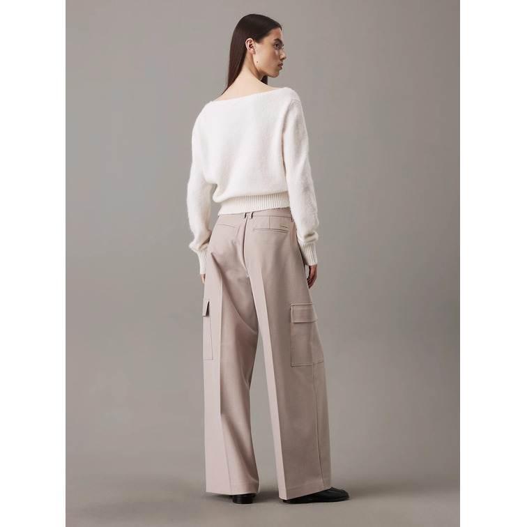 pantalon femme  calvin klein relaxed leg tailored pant