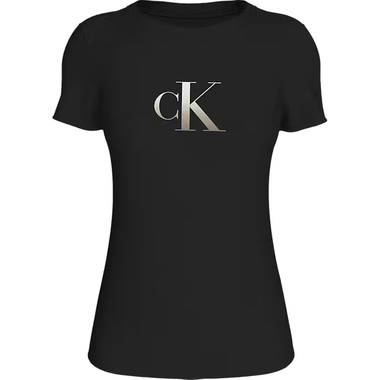 t-shirt femme  calvin klein gradient ck slim tee