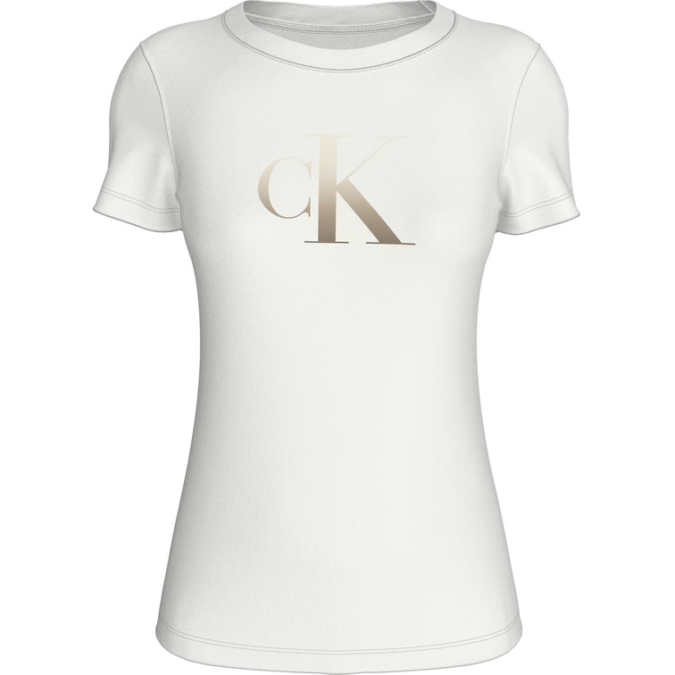 t-shirt femme  calvin klein gradient ck slim tee