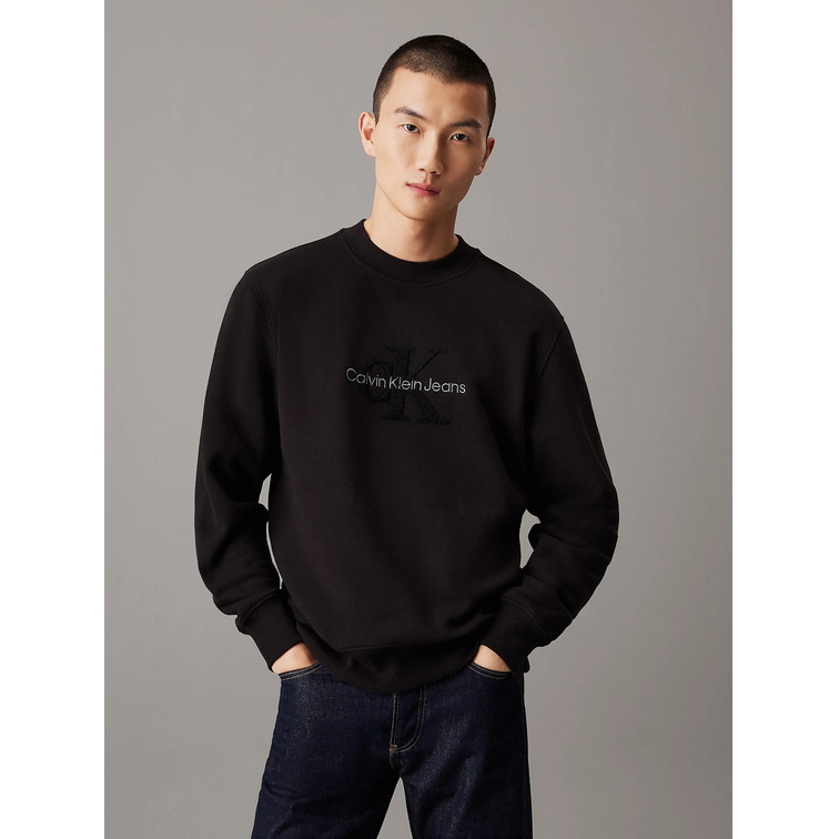 homme chenille singelogo crew neck beh