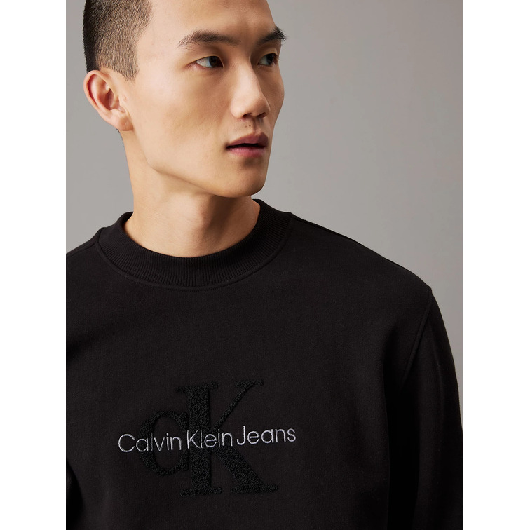 homme chenille singelogo crew neck beh