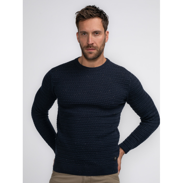 maillot homme  petrol men knitwear round neck basic