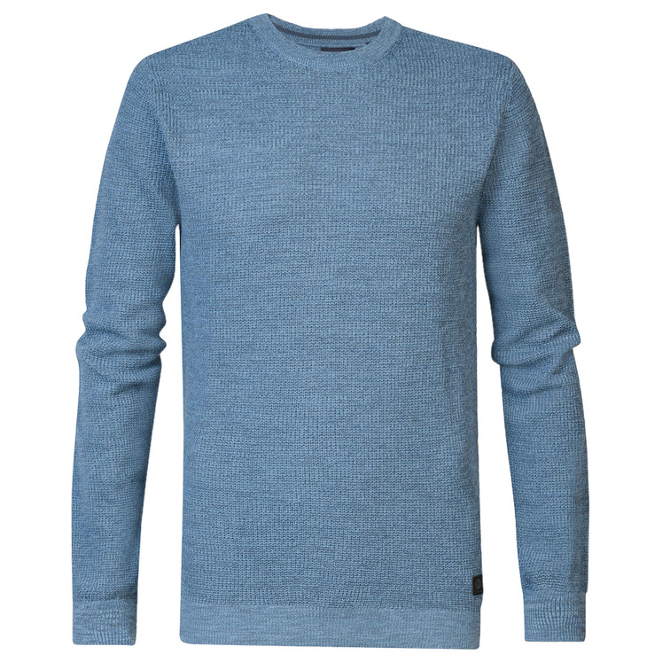 maillot homme  petrol men knitwear round neck basic