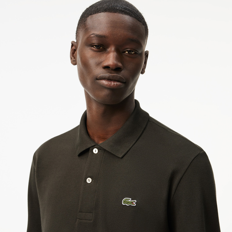 pôle homme  lacoste chemise col bord-cotes manches