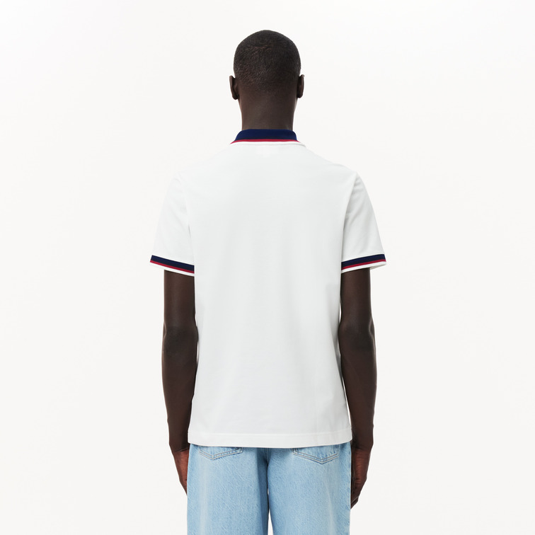 pôle homme  lacoste chemise col bord-cotes manches