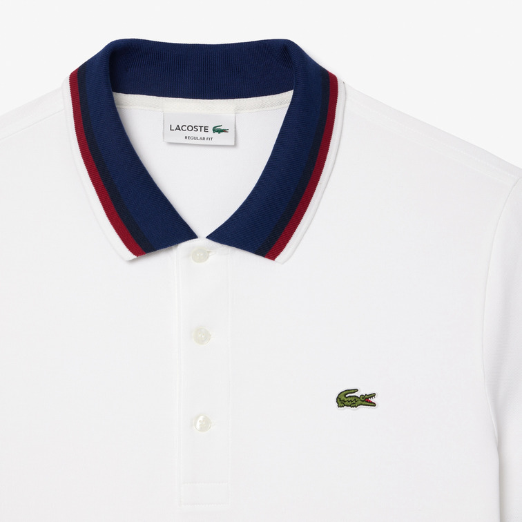 pôle homme  lacoste chemise col bord-cotes manches