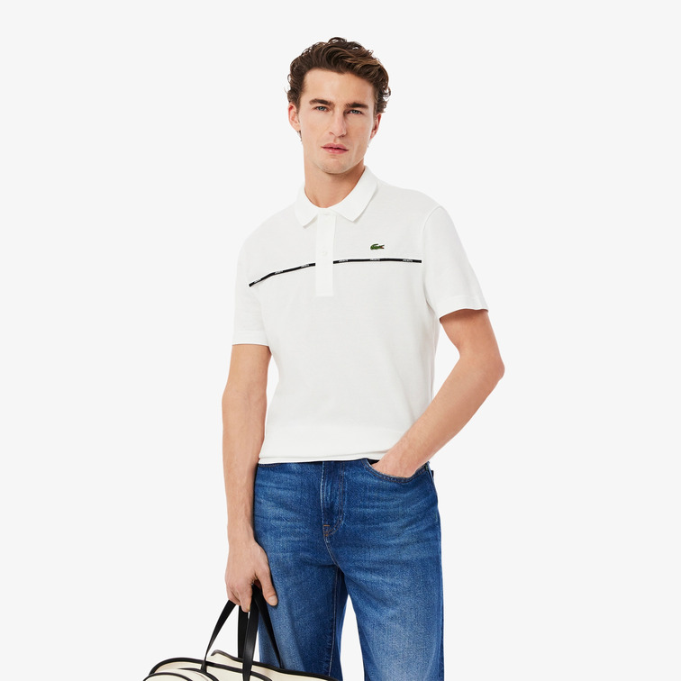 pôle homme  lacoste chemise col bord-cotes manches