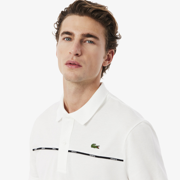 pôle homme  lacoste chemise col bord-cotes manches