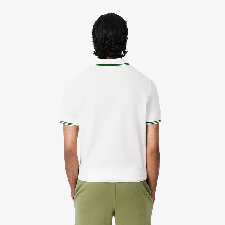 pôle homme  lacoste chemise col bord-cotes manches