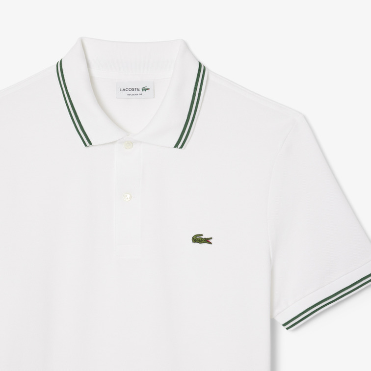 pôle homme  lacoste chemise col bord-cotes manches