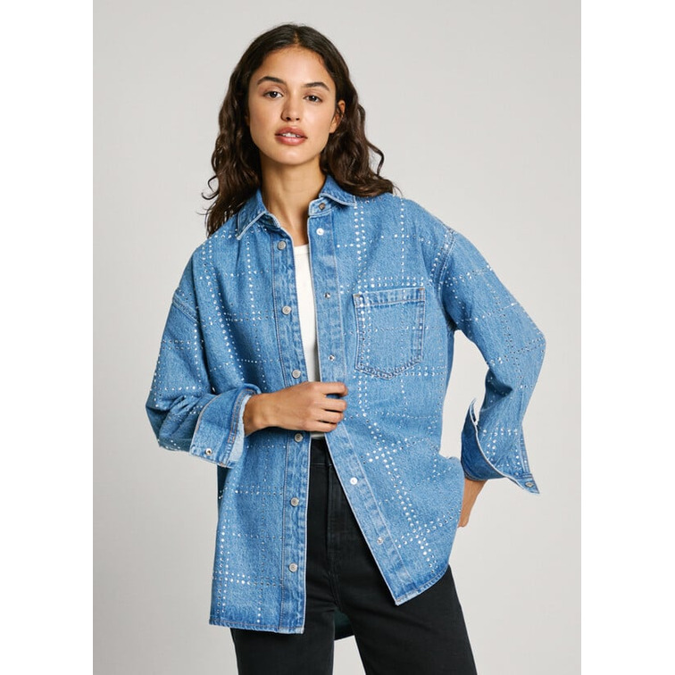 chemise femme  pepe jeans overshirt glitter