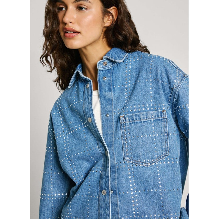 chemise femme  pepe jeans overshirt glitter