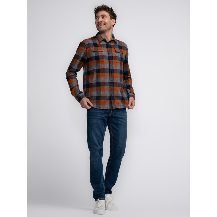 chemise homme  petrol men shirt long sleeve check