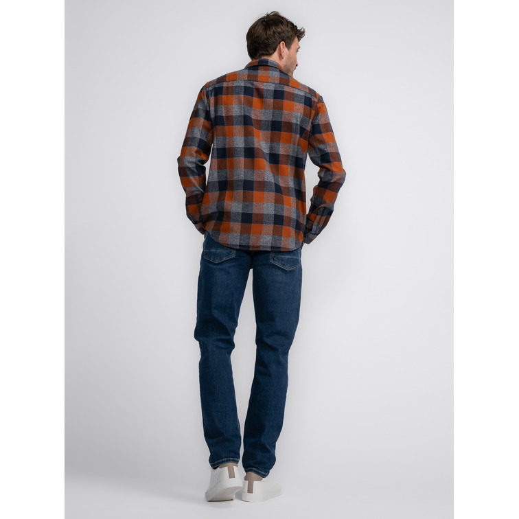 chemise homme  petrol men shirt long sleeve check