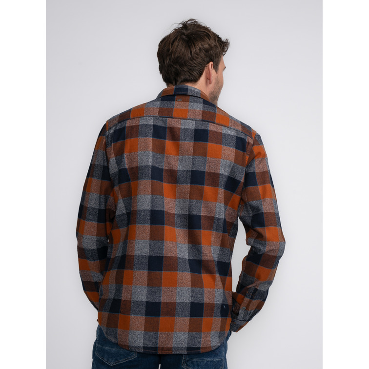 chemise homme  petrol men shirt long sleeve check