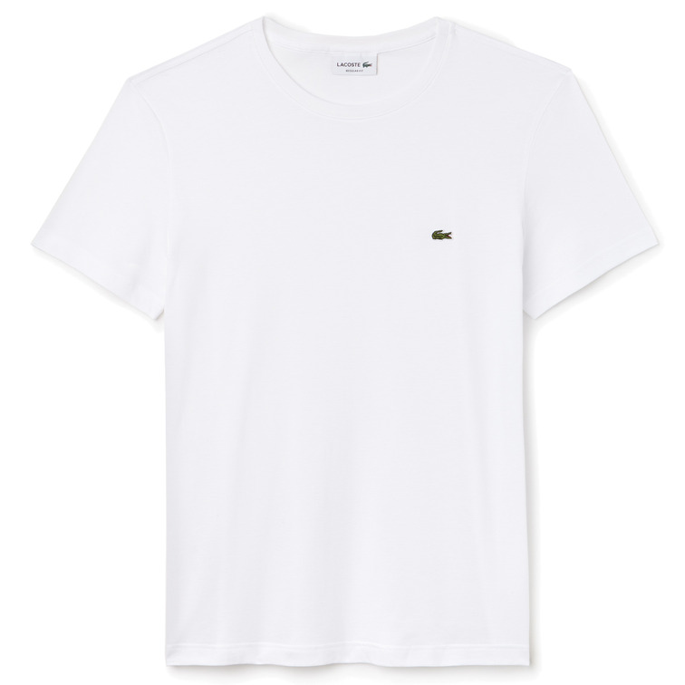 t-shirt homme  lacoste tee-shirt ras du cou manches c