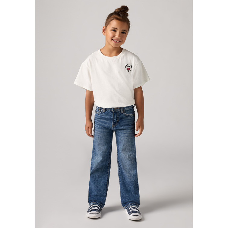 jeans fille  levi's junior lvg wide leg w/ destruction