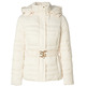 manteau femme  salsa short puffer coat with fur hoo