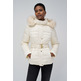 manteau femme  salsa short puffer coat with fur hoo