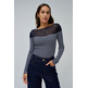 maillot femme  salsa jeans sweater with sheer upper detai