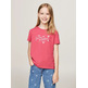 t-shirt fille  th tommy script glitter tee ss